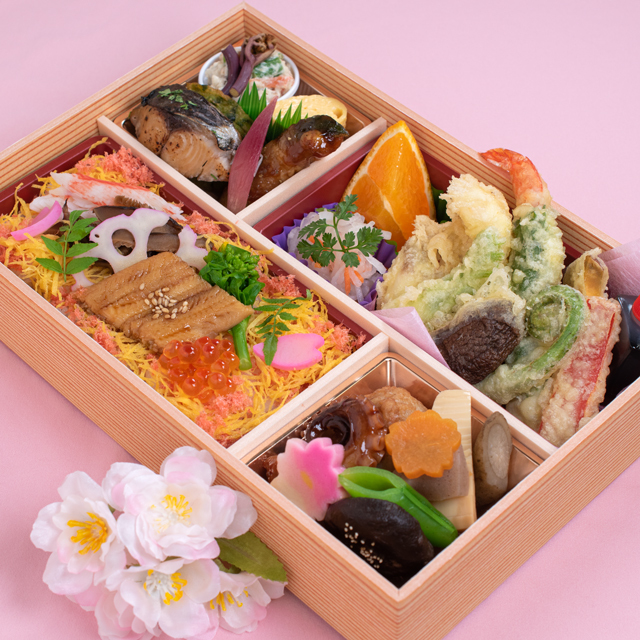 職人のこだわりが詰まった季節弁当 ワンデリ お花見弁当 料亭竹千代本館 割烹 会席 懐石料理 天文館 かごぶら